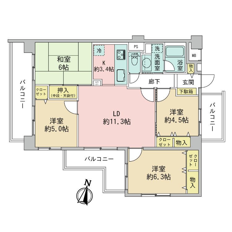 コスモ西亀有（2階部分）